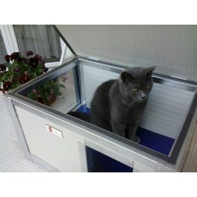   [RH_C1-W] Cușcă pentru pisici Thermo WOODY CAT cu geam panoramic (54x38x28cm)